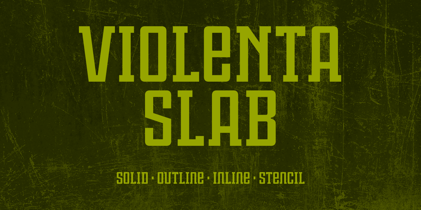 Ejemplo de fuente Violenta Slab Stencil